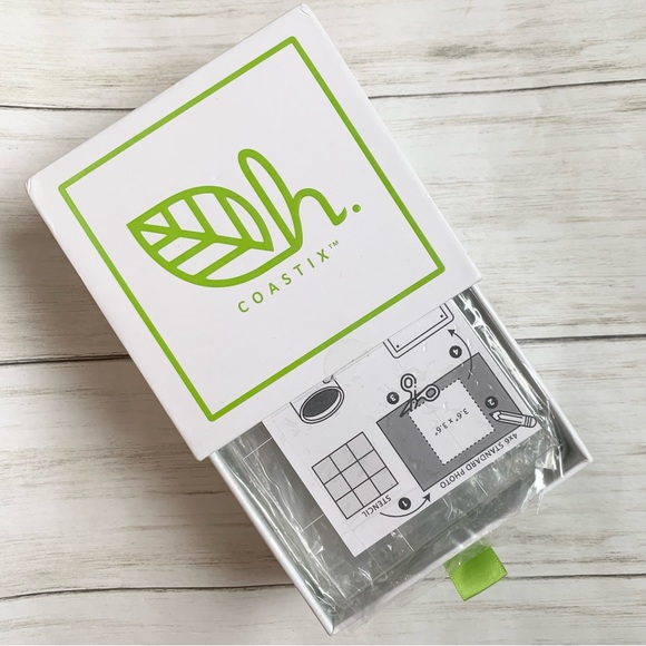 NIB Coastix Set of 4, Modern Square Shatterproof Acrylic Photo Frame Coasters - Picture 1 of 5